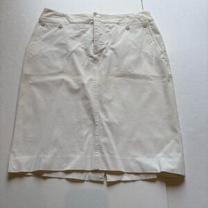 Lauren Elegant Cream Women's Cotton Skirt Size 8